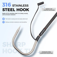 FISHAPPY gaff with S316 stainless steel hook for secure hookups.