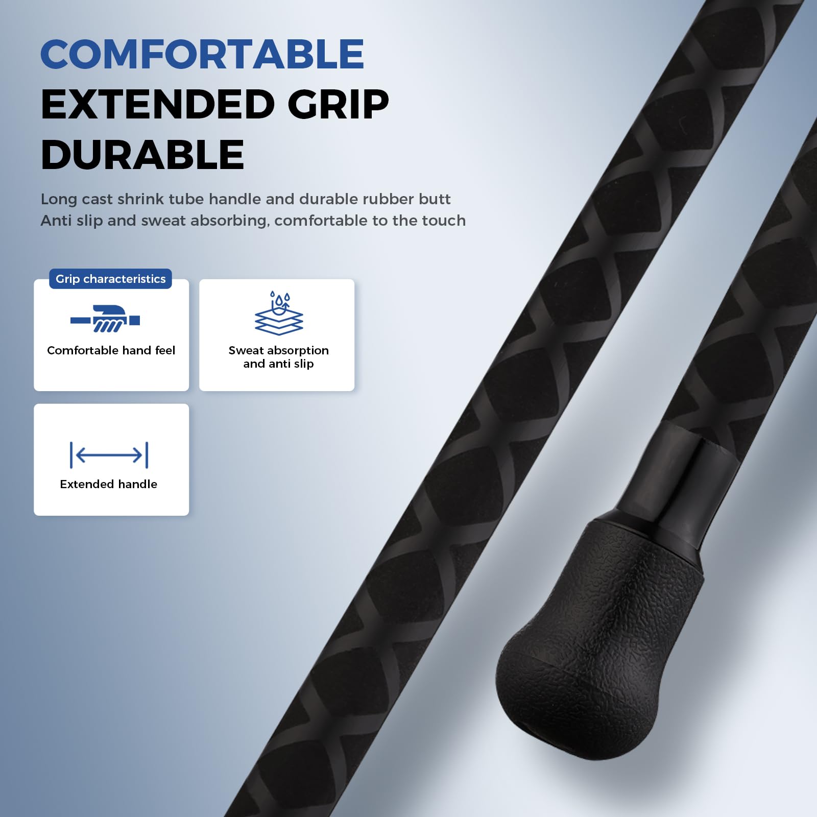 FISHAPPY rubber grip under wet conditions offers secure handling.