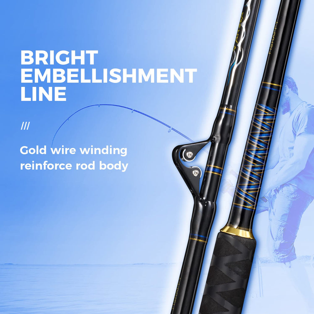 Fishappy saltwater offshore rod 1-piece construction for strength and reduced twist