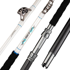 FISHAPPY trolling rod saltwater roller closeup shows corrosion-resistant rollers for offshore battles.