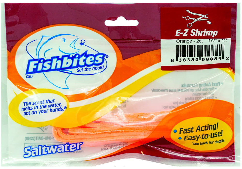 FishBites EZ Shrimp fast-acting bait pack with quick scent release.