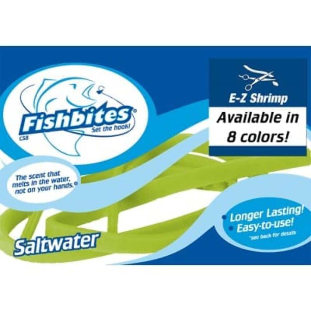 FishBites E-Z Shrimp long-lasting bait strip ready to cut and hook