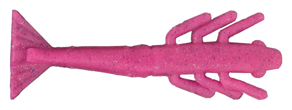 Fishbites Fight Club Fight’n Shrimp back pack view shows biodegradable, rugged lures for active water days.