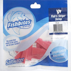 FishBites Fish'n Strips pink shrimp on hook provide natural feel and scent release.