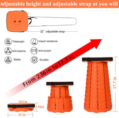 Fishboy stool height-adjustable-extended offers versatile seating for outdoor activities.