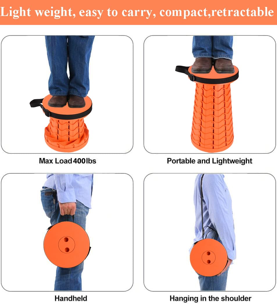 Fishboy Upgraded Collapsible Stool adjustable height for adults and kids.
