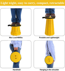 Fishboy Upgraded Collapsible Stool supporting up to 400lbs for sturdy outdoor seating.