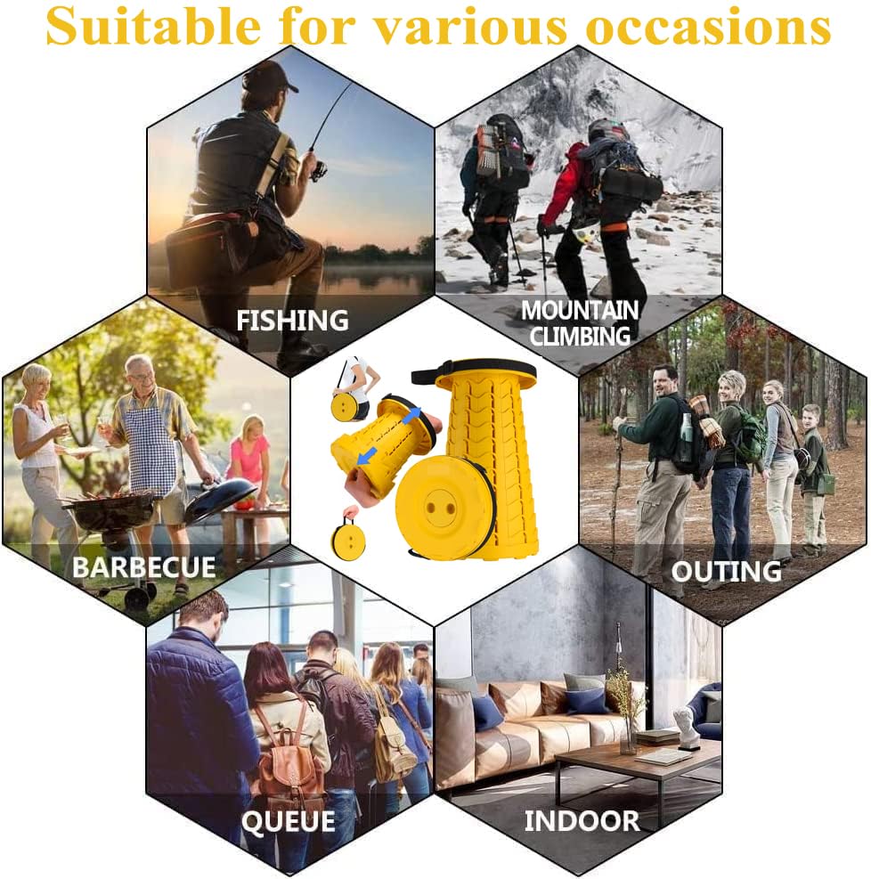 Fishboy Upgraded Collapsible Stool used outdoors for fishing or hiking scenarios.