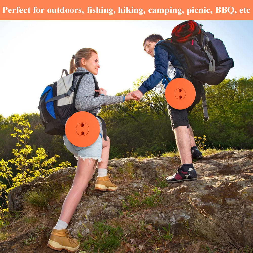 Fishboy Upgraded Collapsible Stool outdoors-ready for camping, fishing, or gardening.