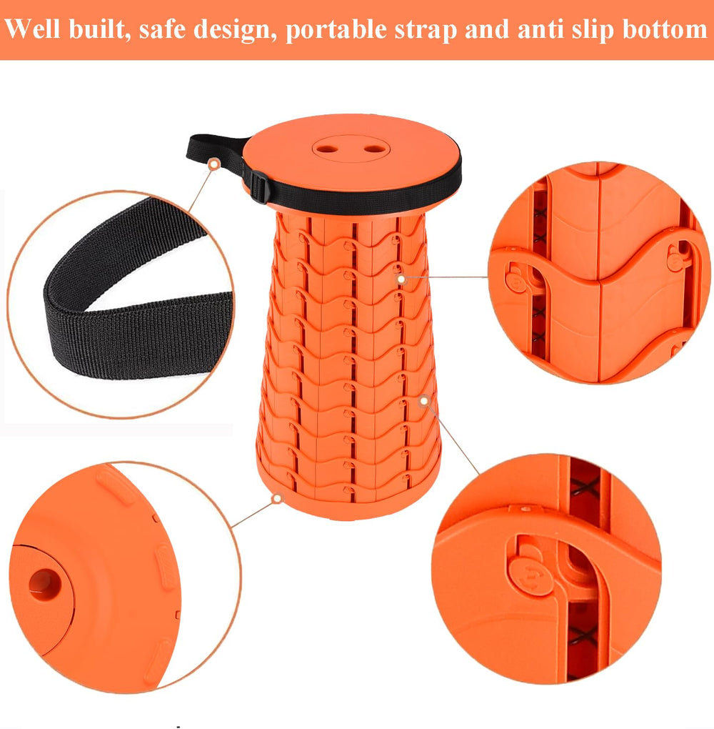 Fishboy Upgraded Collapsible Stool with carrying strap for easy portability.