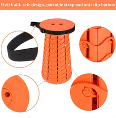 Fishboy Upgraded Collapsible Stool with carrying strap for easy portability.
