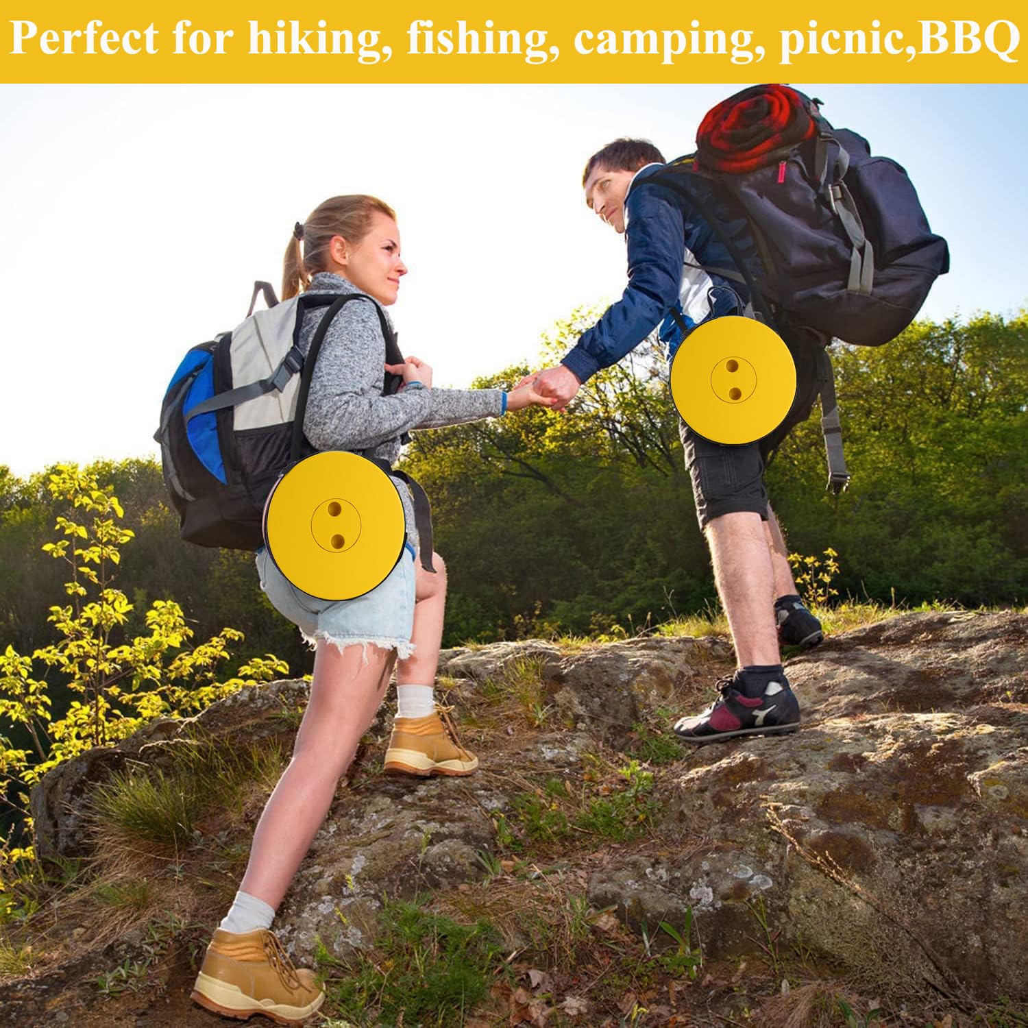 Fishboy Upgraded Collapsible Stool seat with 10-inch diameter for comfortable siting.