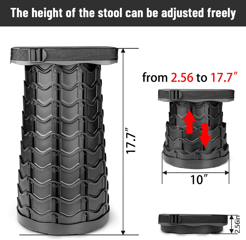 Fishboy Upgraded Square Collapsible Stool folded compact for travel.