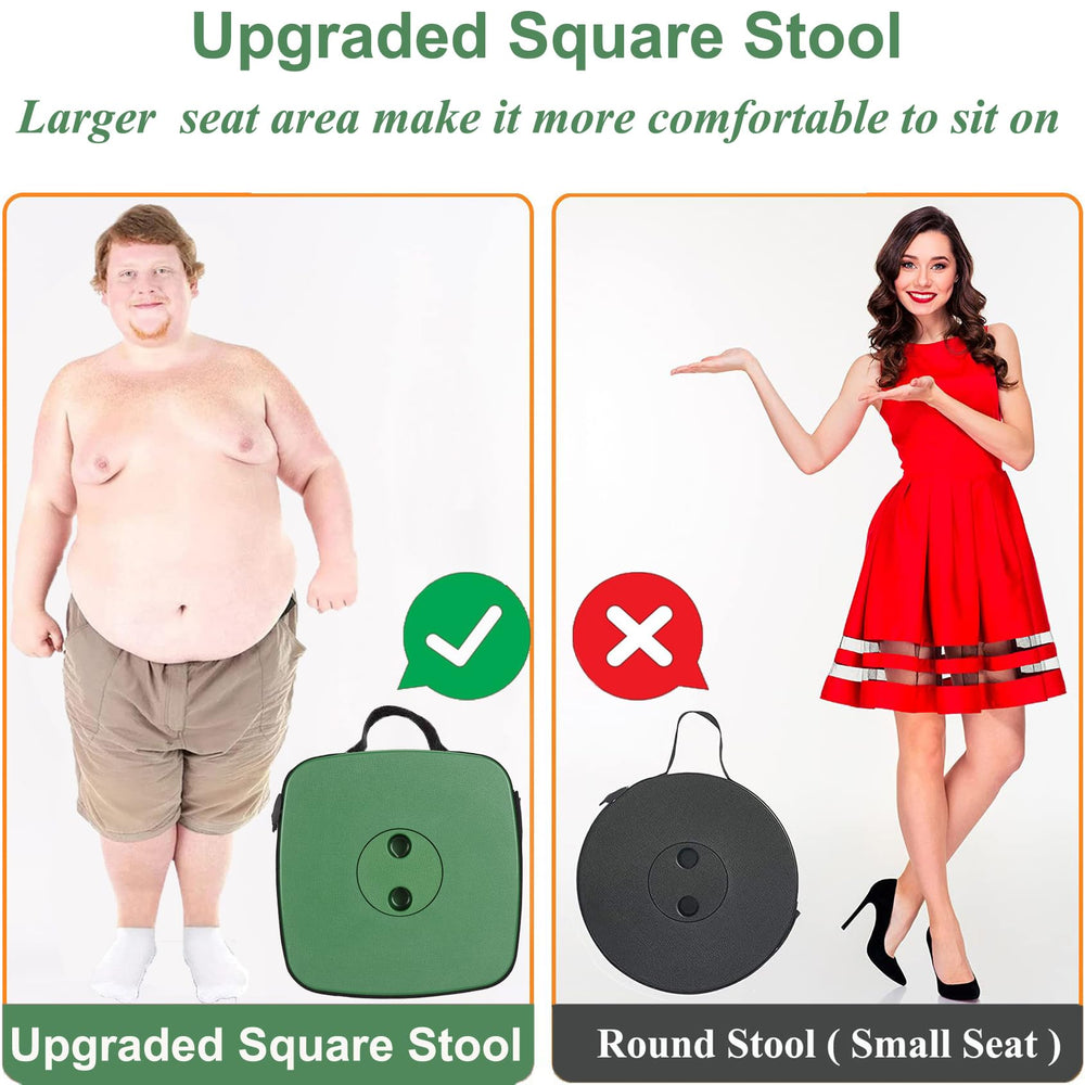 Fishboy Upgraded Square Collapsible Stool portable lightweight for hiking or camping