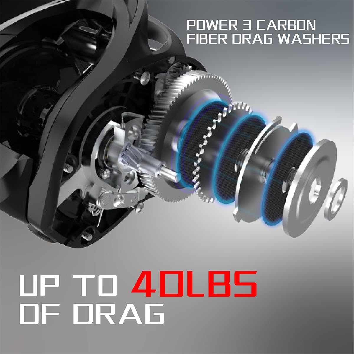 FISHDROPS baitcaster reel carbon fiber construction shows strength without extra weight.