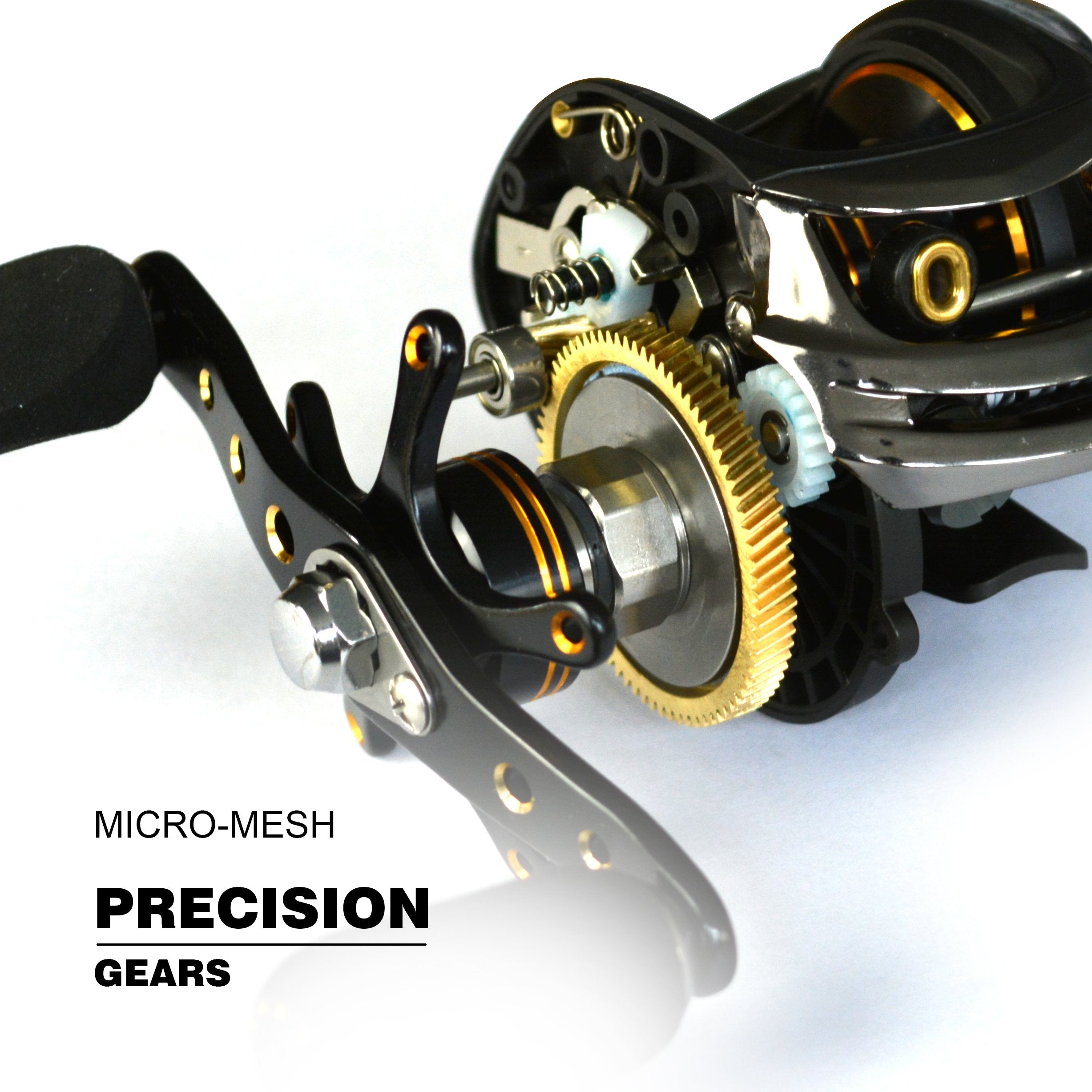FishDrops baitcasting reel centrifugal brake aids precise casting.