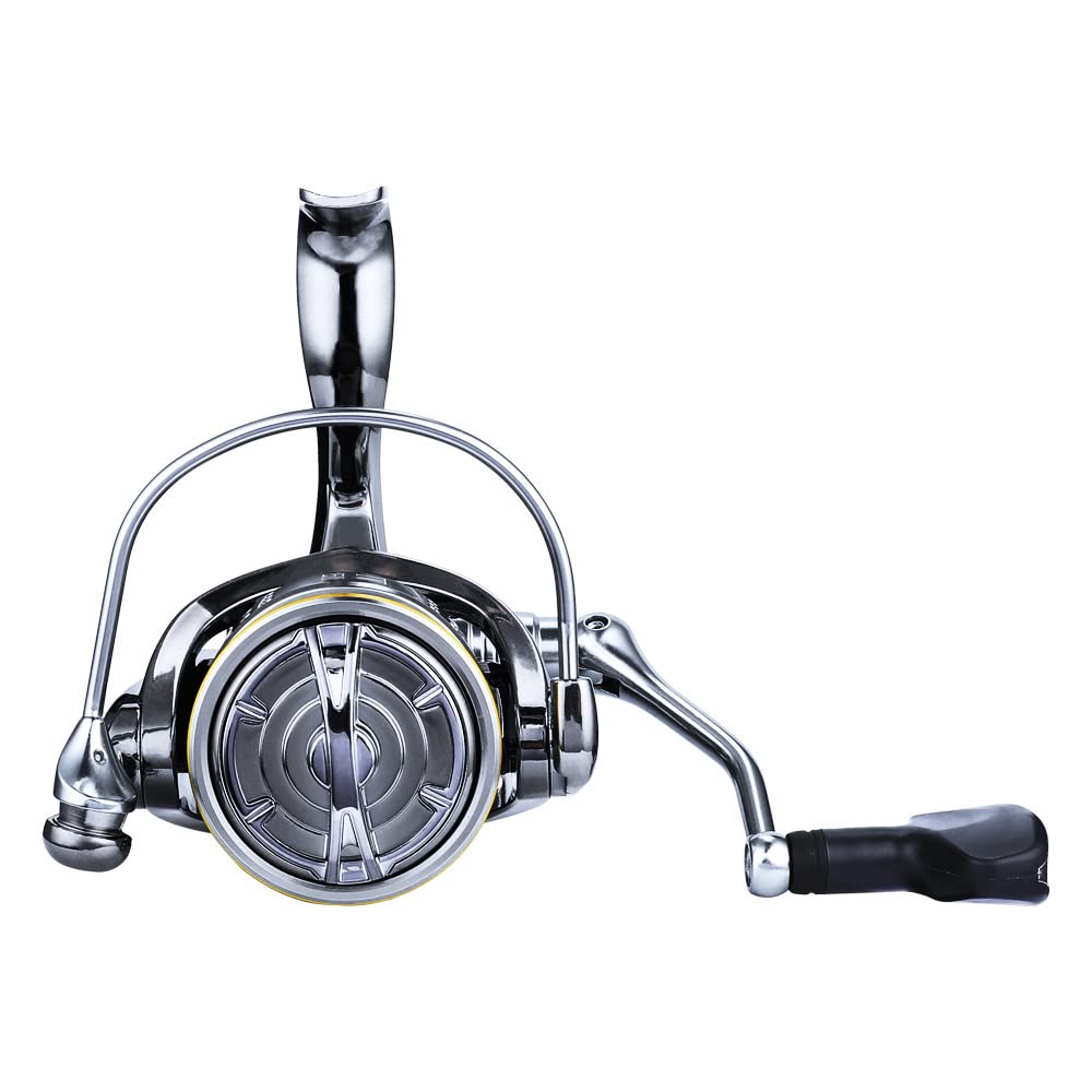 Fishdrops saltwater spinning reel anti-reverse captures instant stop for precise control.