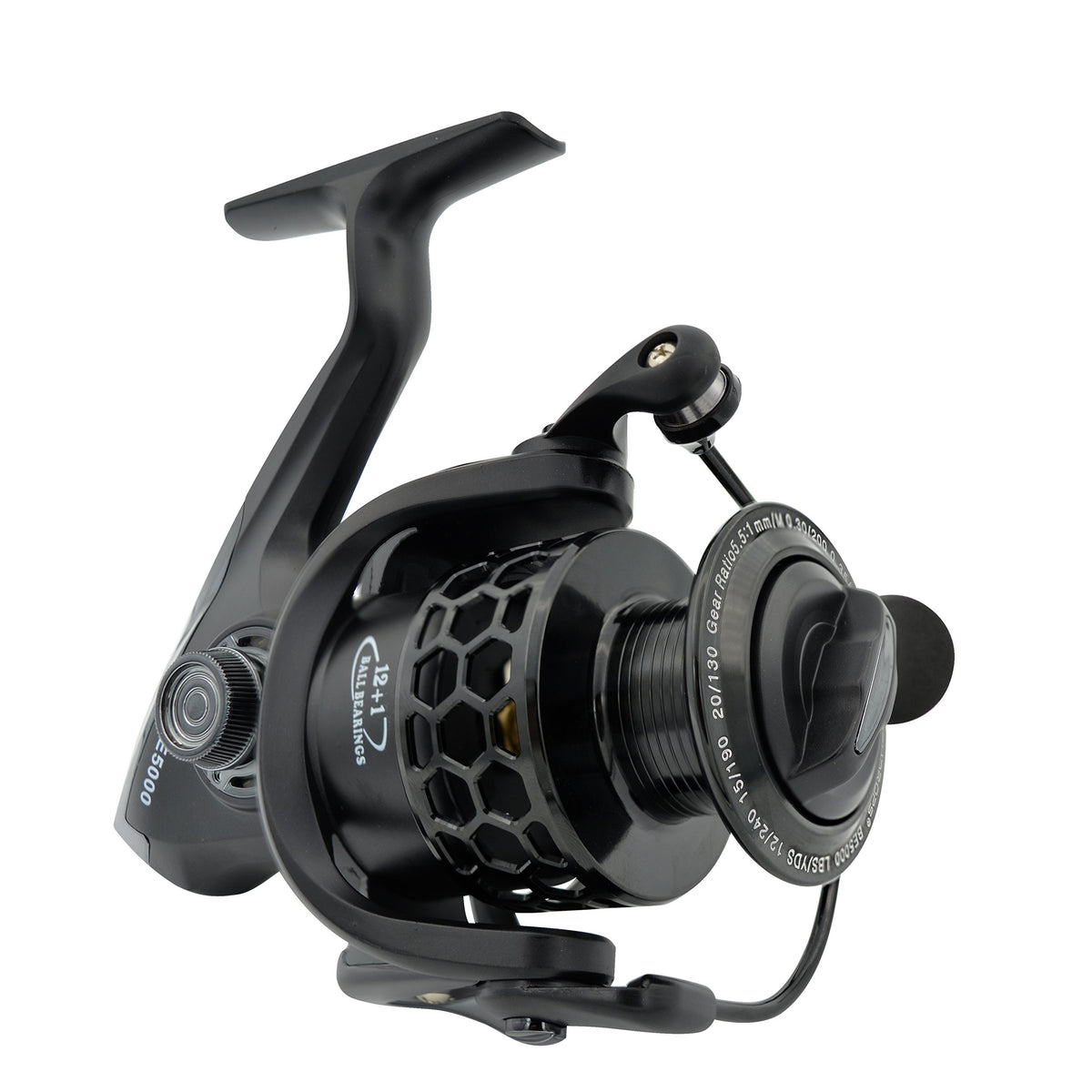 Fishdrops spinning reel with carved aluminum spool shows smooth performance for freshwater and saltwater