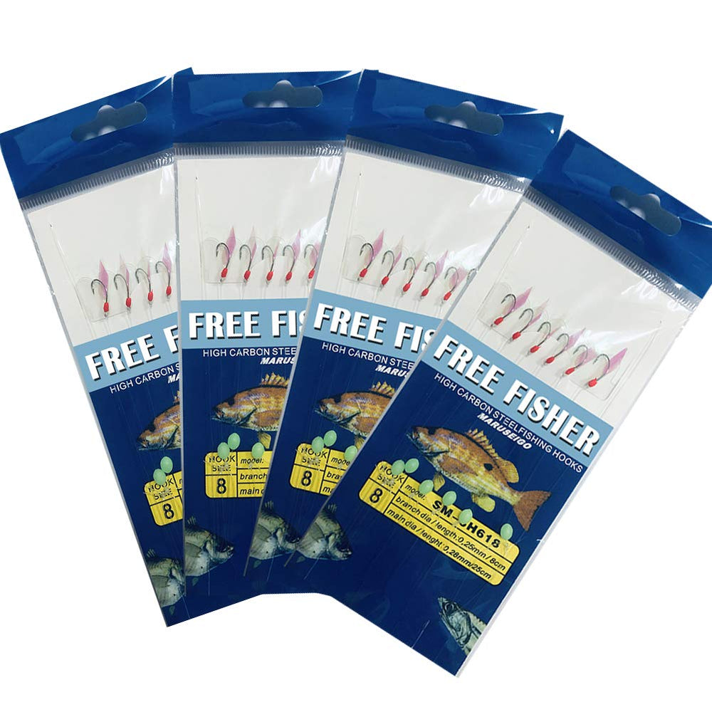 Red rubber bait rigs and size 12 hooks