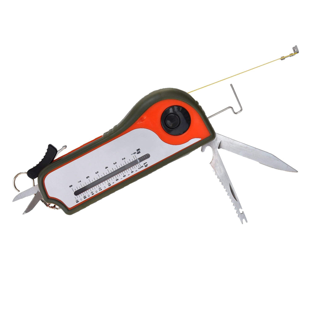 Integrated flashlight and knife on the multitool