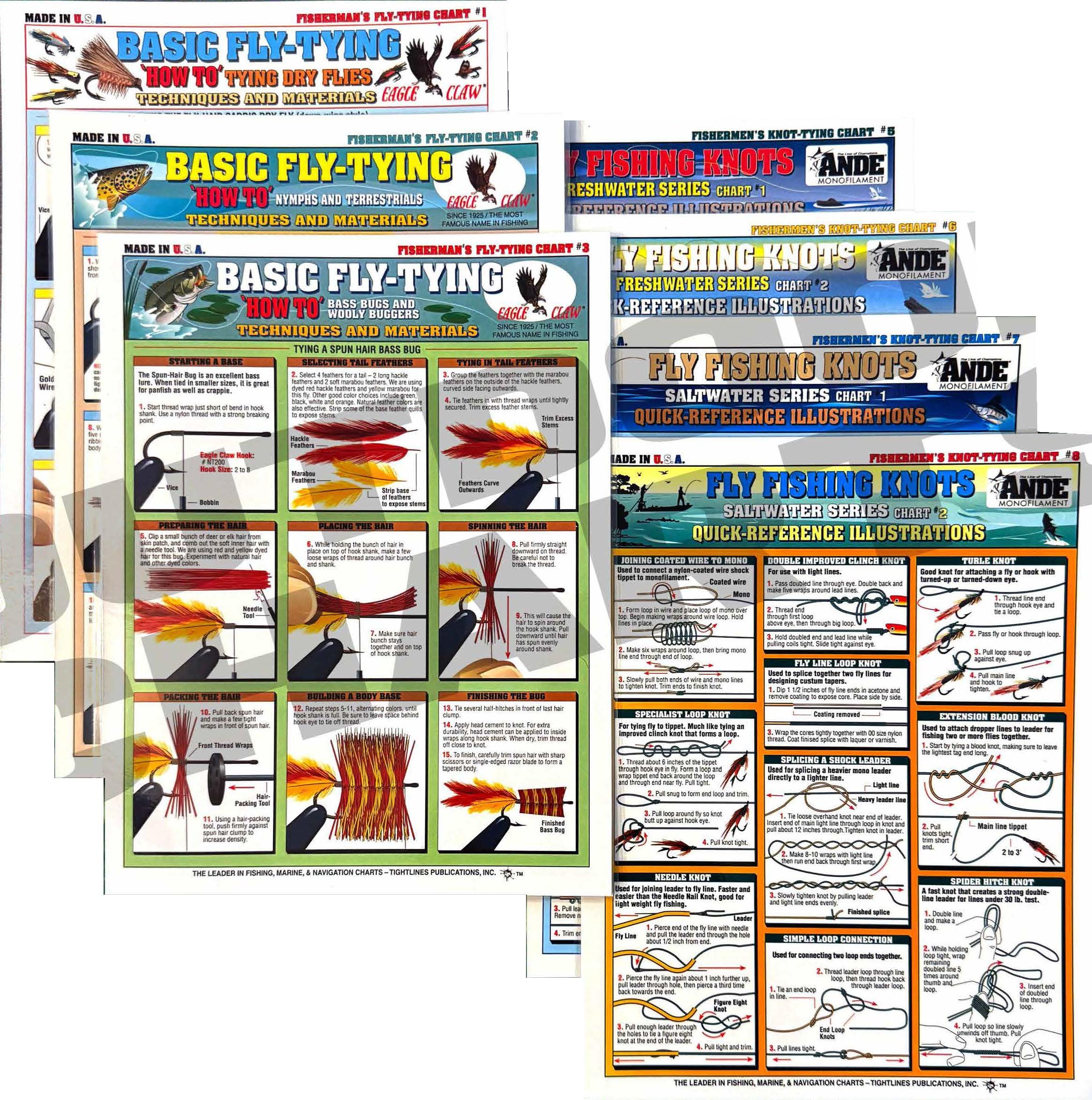 Front cover of Fishermen's Fly Fishing Set waterproof quick reference guide.