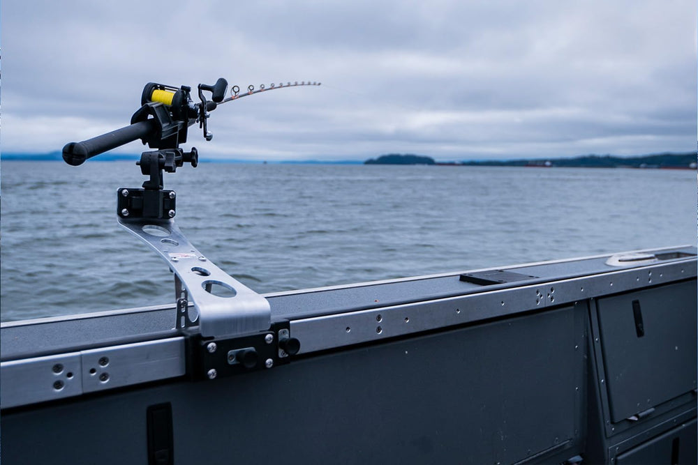 Fish Fighter quick release rail system fit showing modular setup