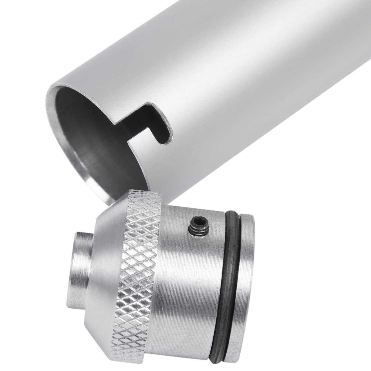 Piston and nozzle detail (2017 alloy, no coating)