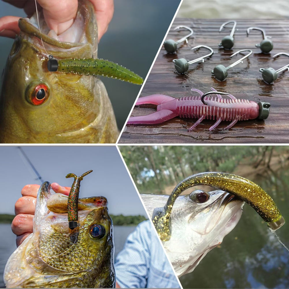 Versatile ned rig and finesse jig heads for bass fishing
