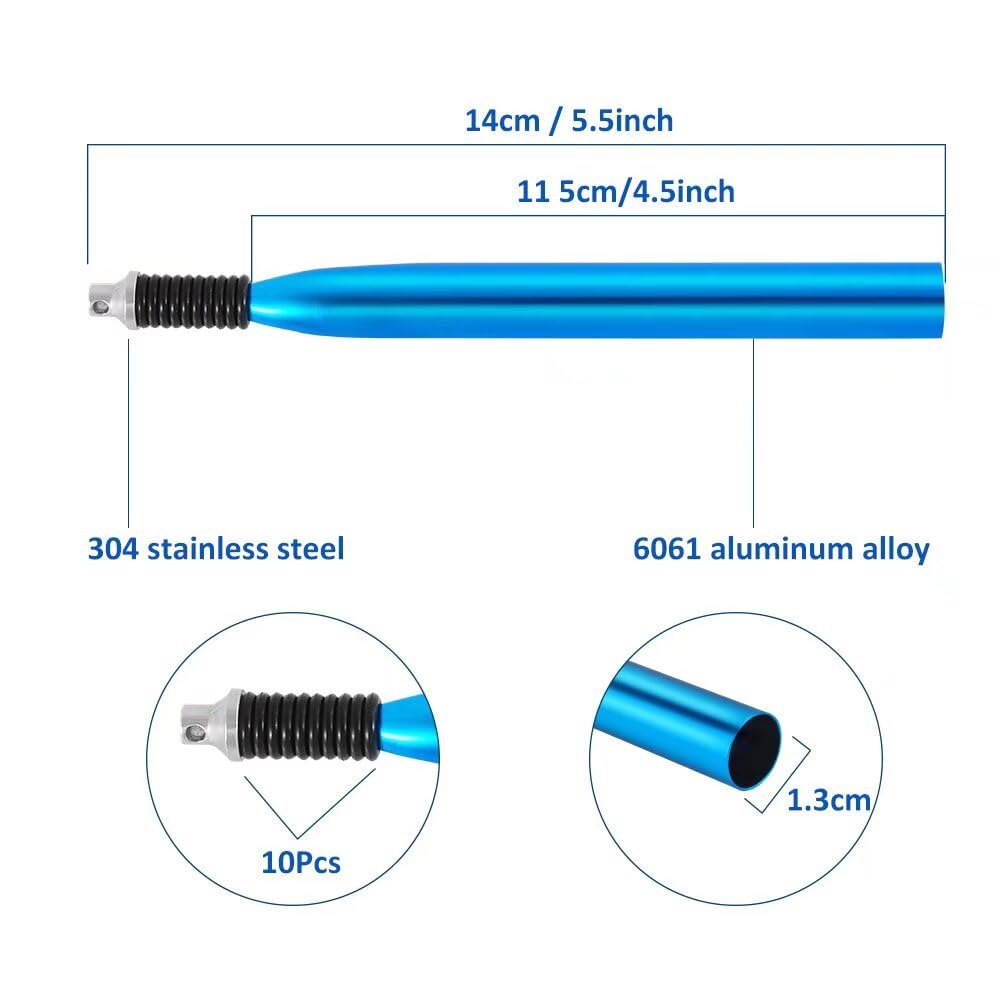 Close-up of Fishfun Wacky Rig Tool aluminum tube and stainless steel head