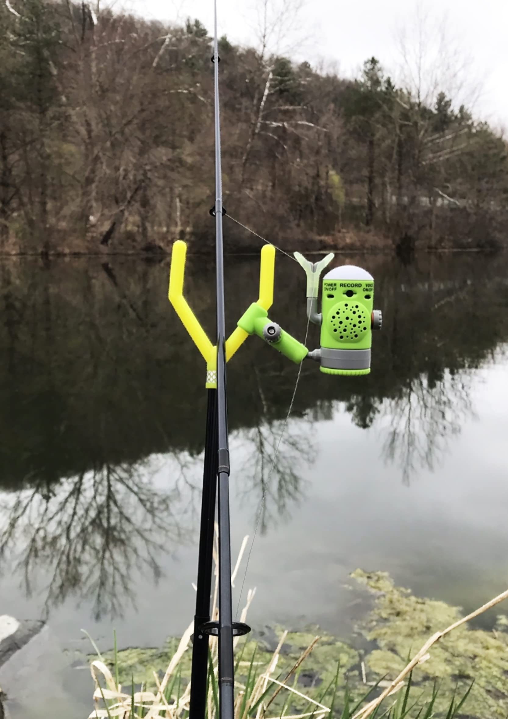 Fishin Stix Bite Alarm showing the custom 6-second recording option for personalized alerts.