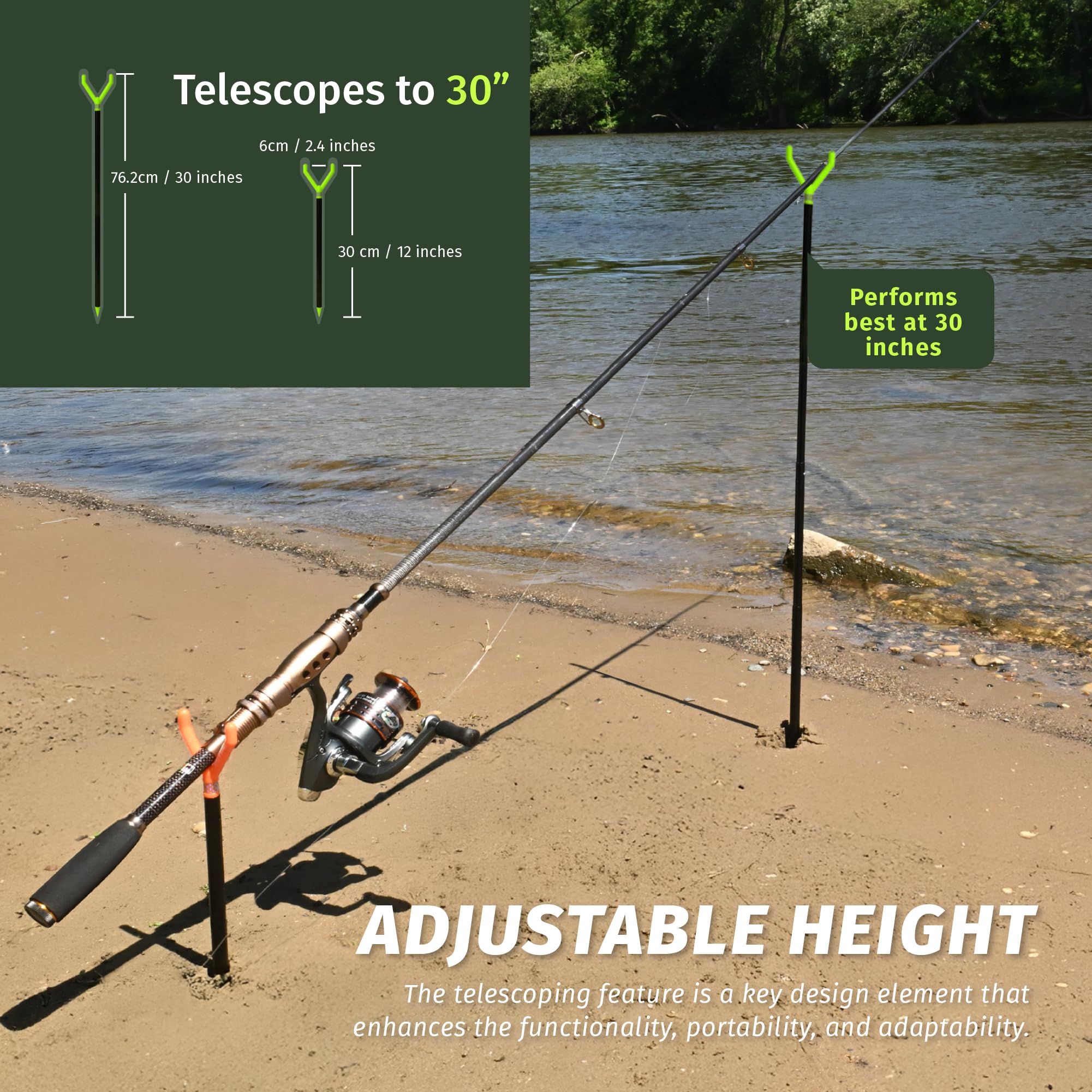 Fishin Stix Trident collapsible design fits in a tackle bag