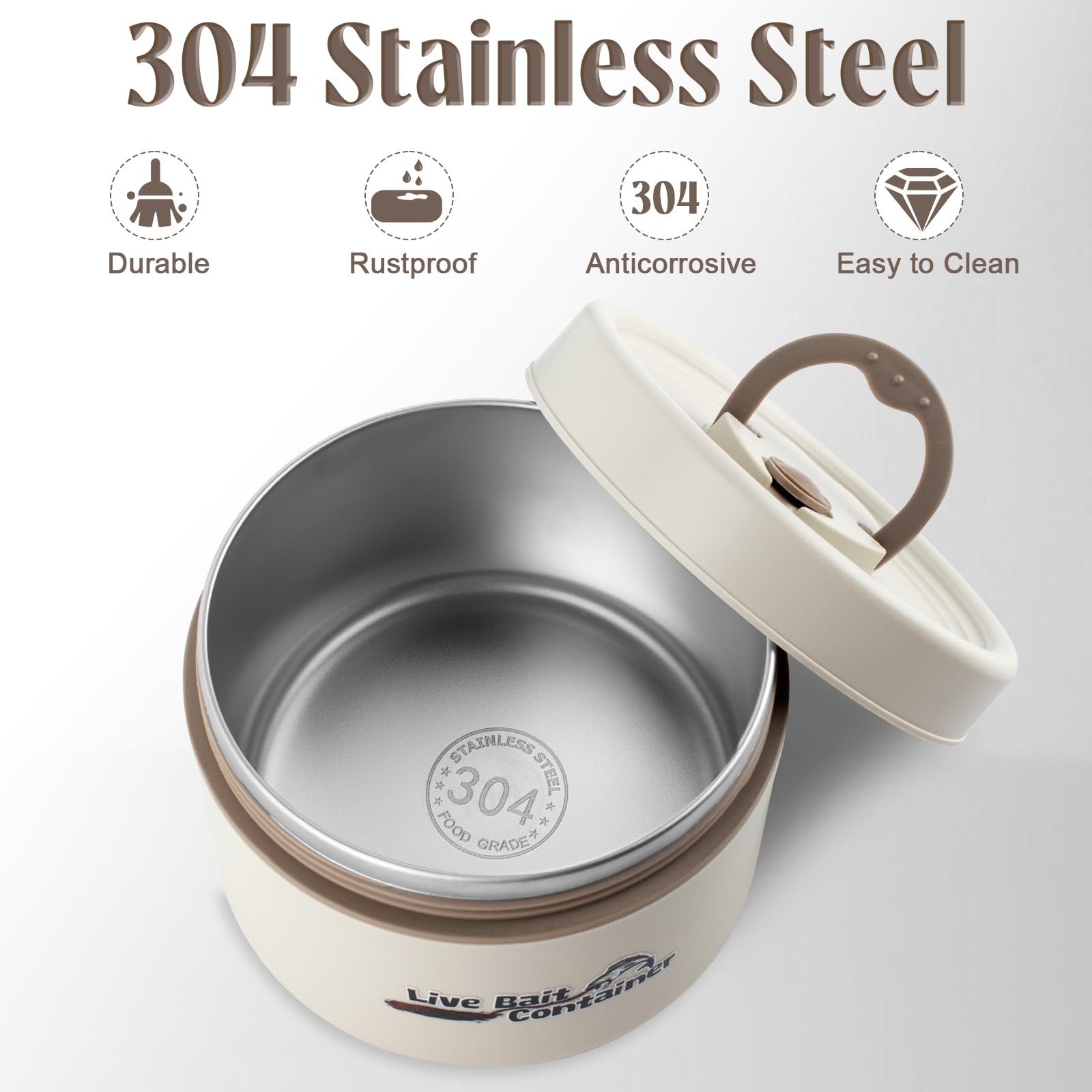 Durable ABS shell on bait cooler resisting drops and saltwater