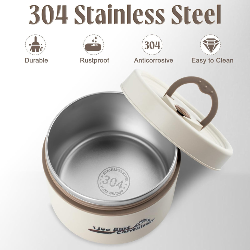 Durable ABS shell on bait cooler resisting drops and saltwater