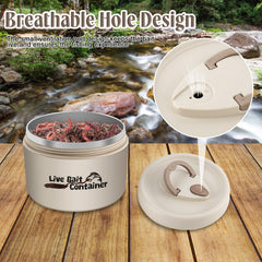 Ventilation holes on lid provide airflow for worms