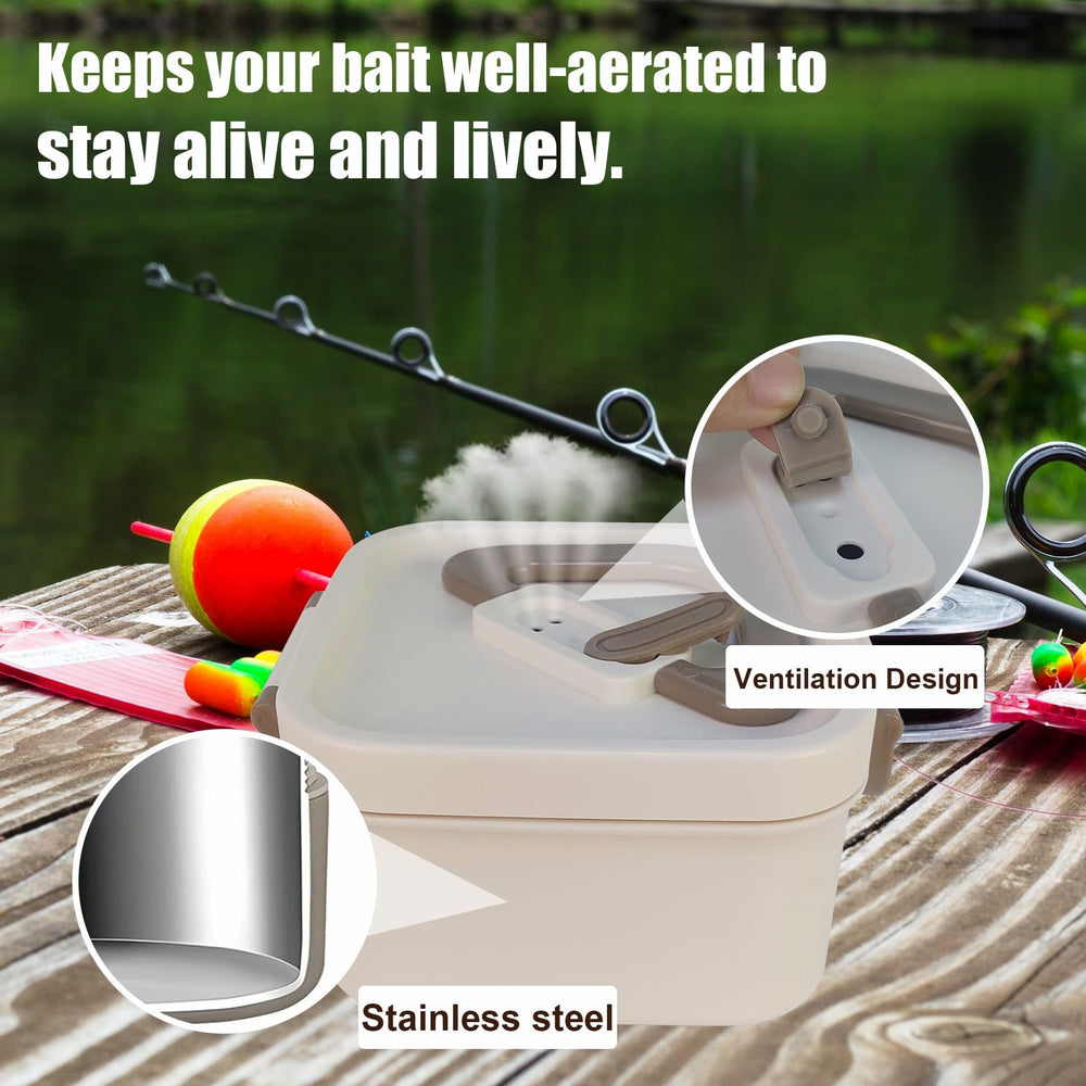 Durable secure latch on bait storage container