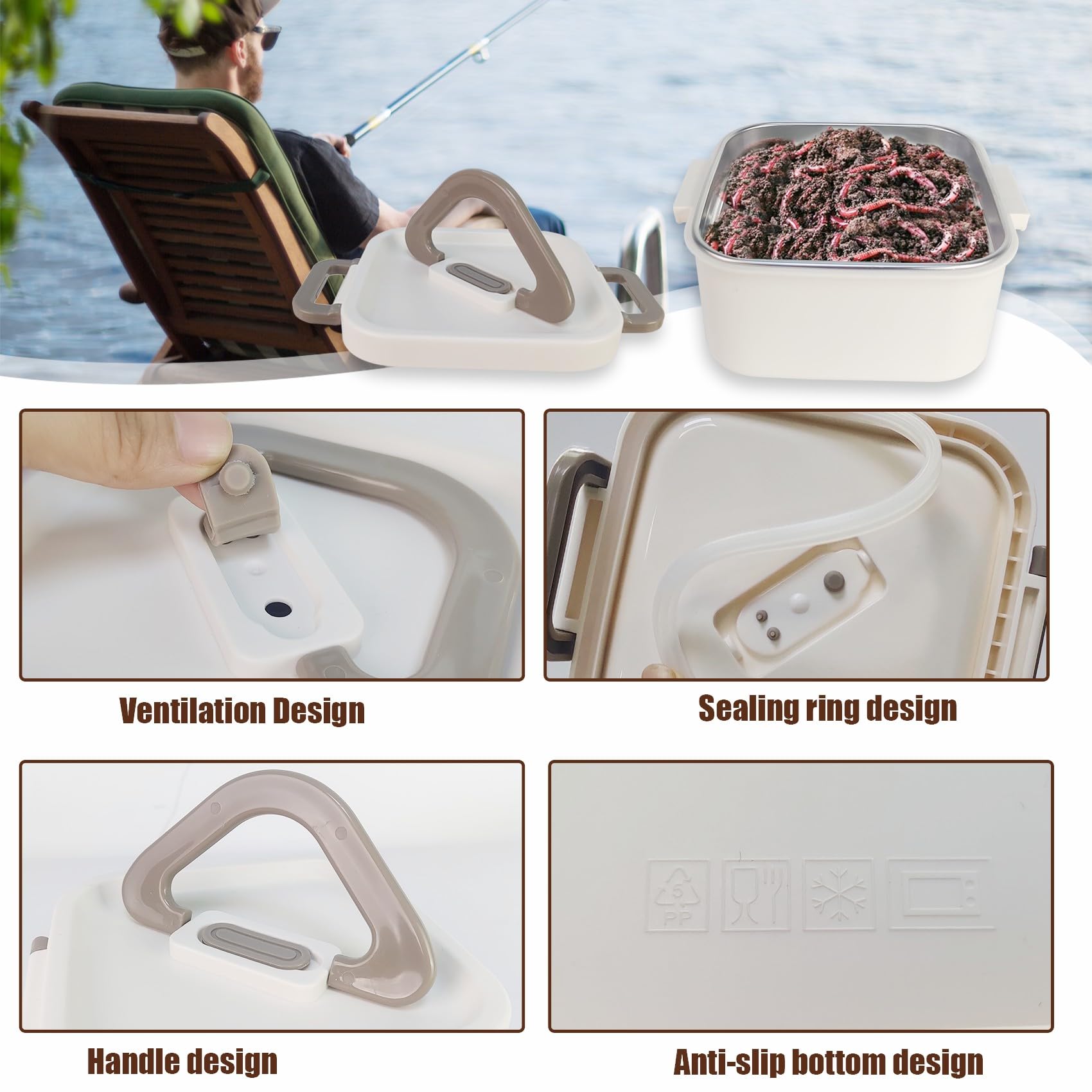 Stainless steel worm storage tank for nightcrawlers