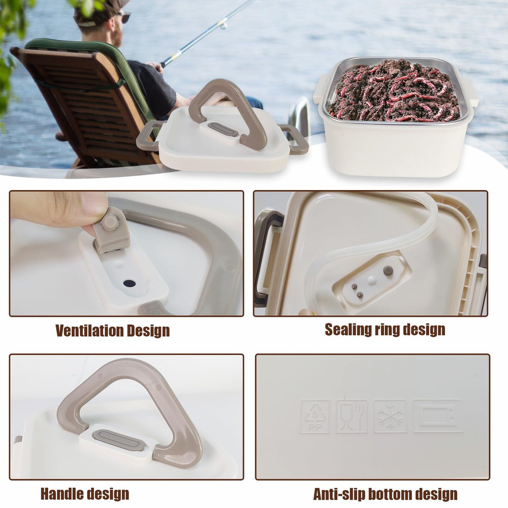 Stainless steel worm storage tank for nightcrawlers