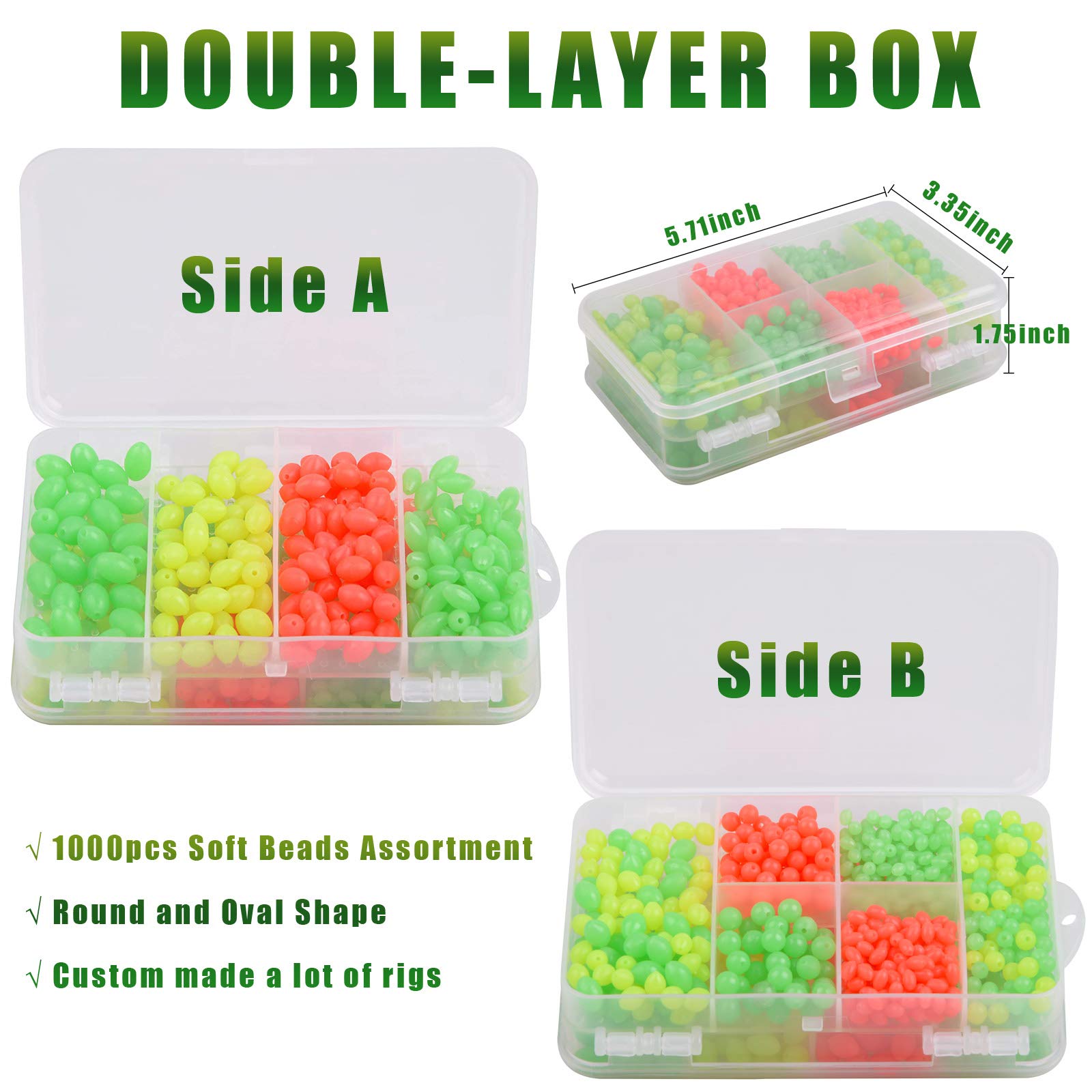 Green glow beads with luminous effect