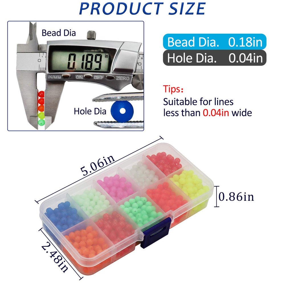 Box of 1000 seven-pack glow fishing beads for saltwater and freshwater