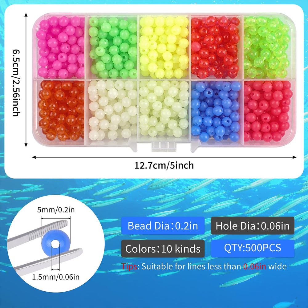 Non-glow fishing beads for lures and rigs