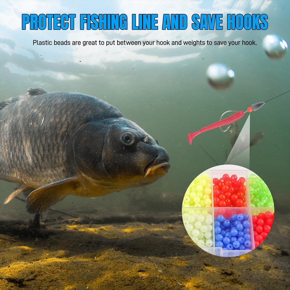 Beads used on a fishing rig above the hook