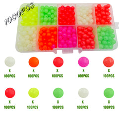 Rubber soft beads and beads in green color