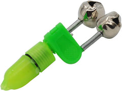 Close-up of night LED light on fishing bite alarm