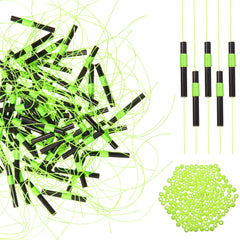 Green fishing bobber stop with beads close-up