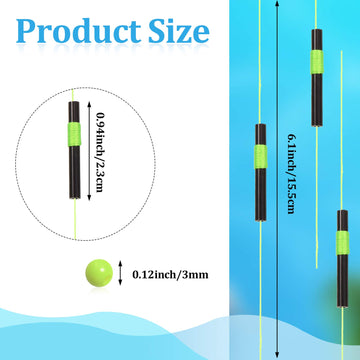 100 pieces green bobber stops with beads for fishing