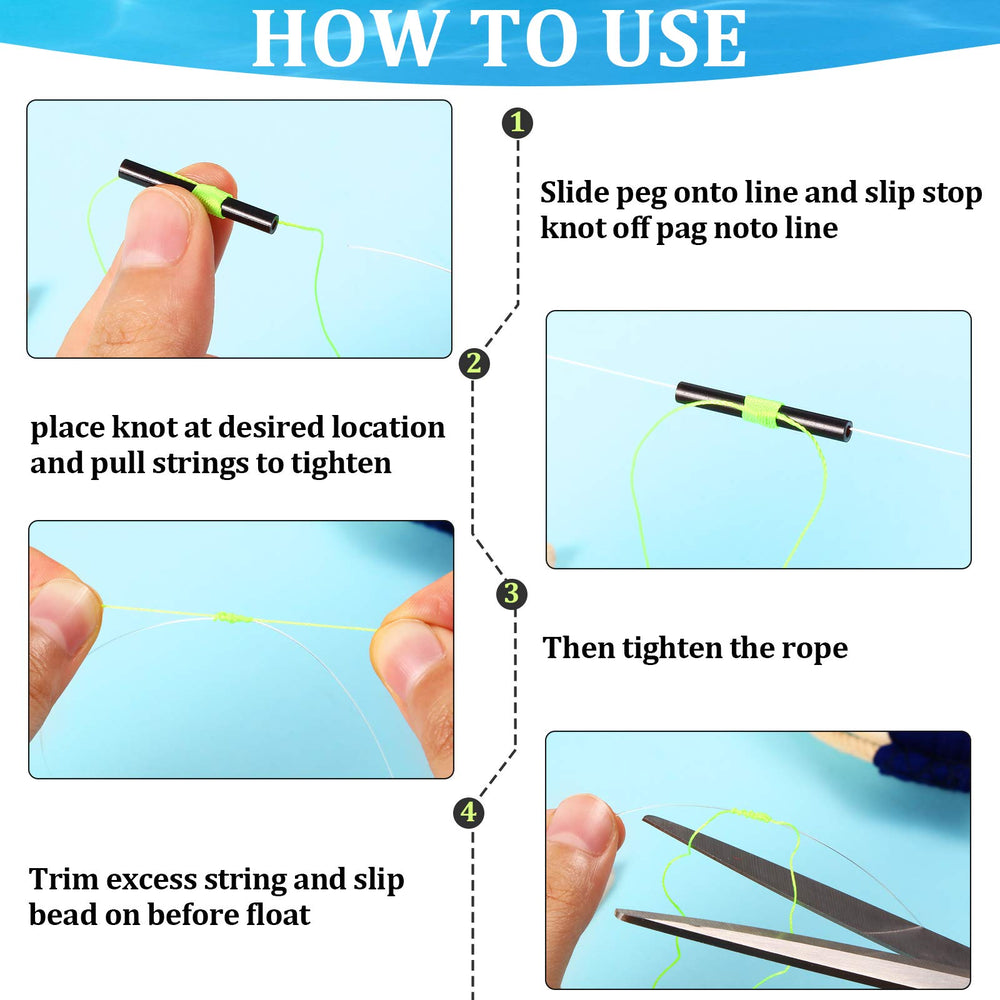 Nylon braided wire bobber stop with beads