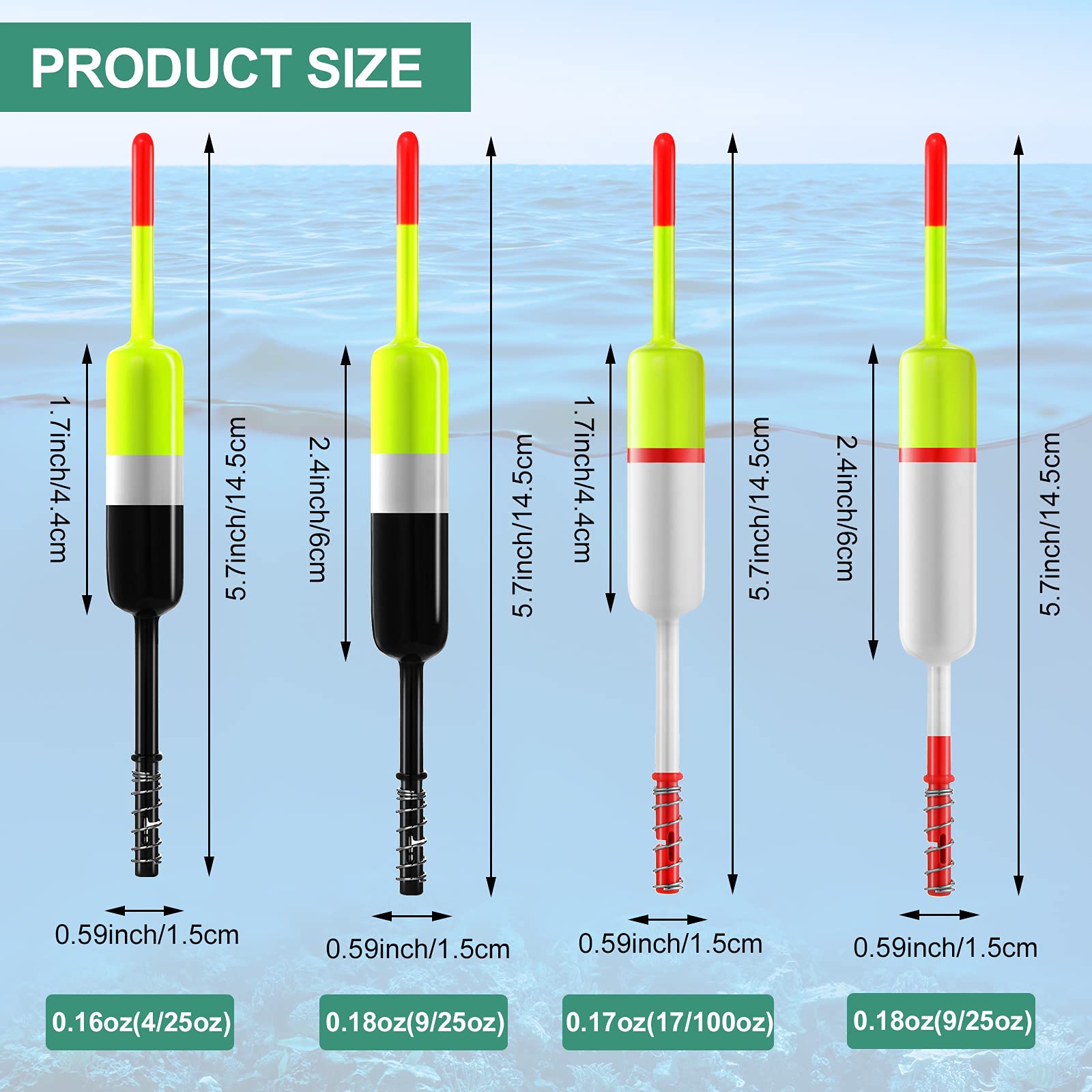 Bright yellow painted fishing floats for high visibility
