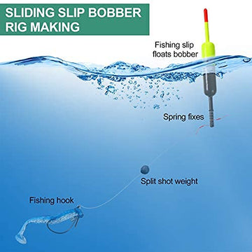 Durable balsa wood floats with corrosion-resistant spring