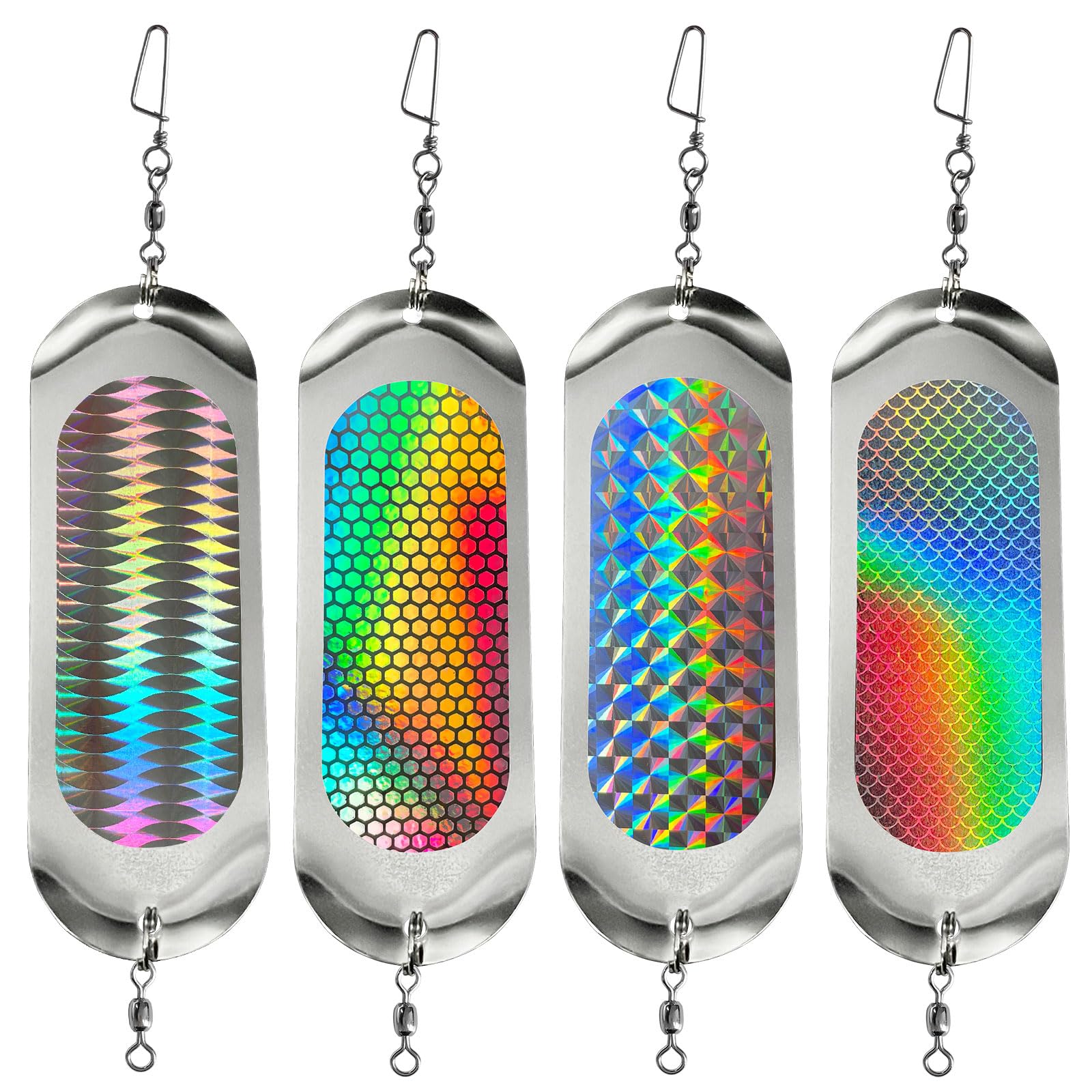 4-pack fishing dodger flashers set