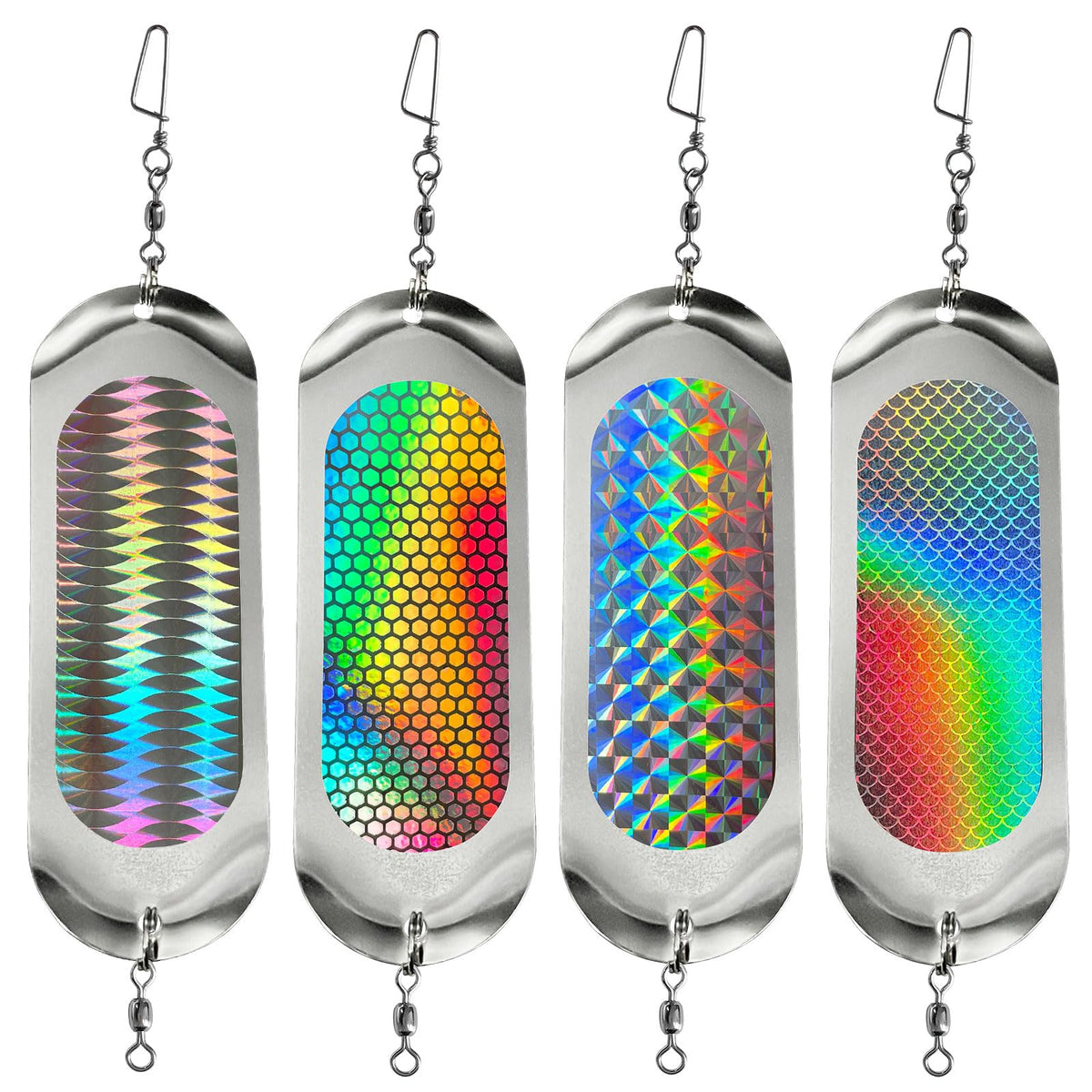 4-pack fishing dodger flashers set